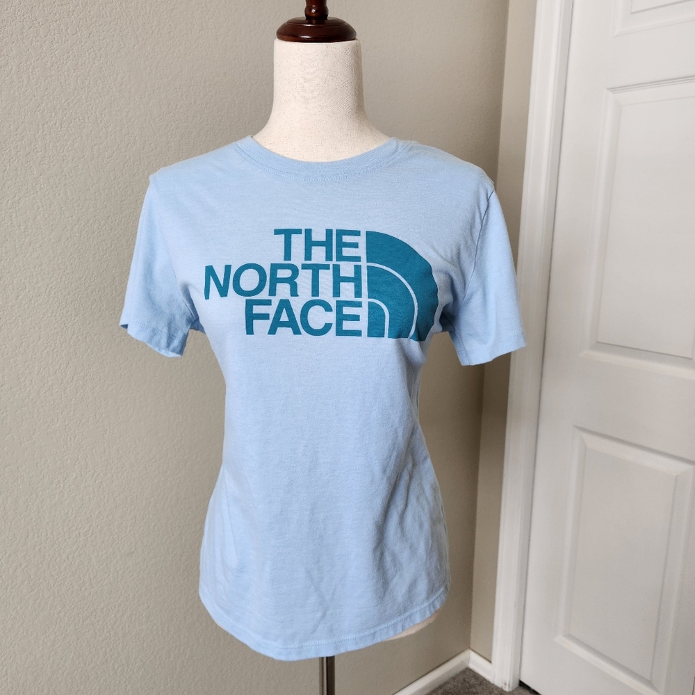 Women's North Face Short Sleeve Tshirt Baby Blue Size L